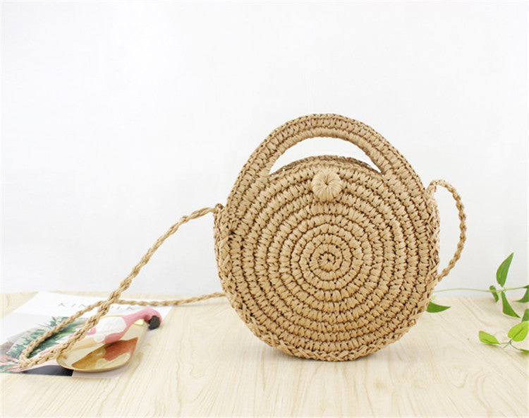 Boho Woven Straw Crossbody Bag