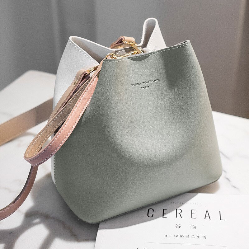PU Leather Bucket Shaped Bag