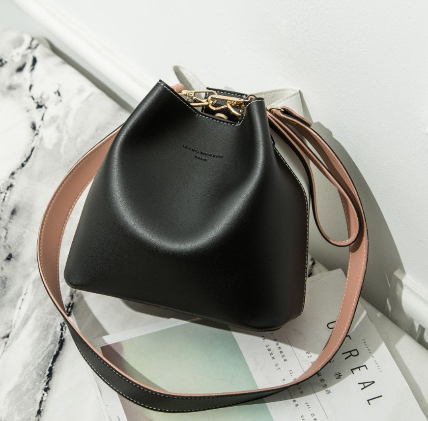 PU Leather Bucket Shaped Bag