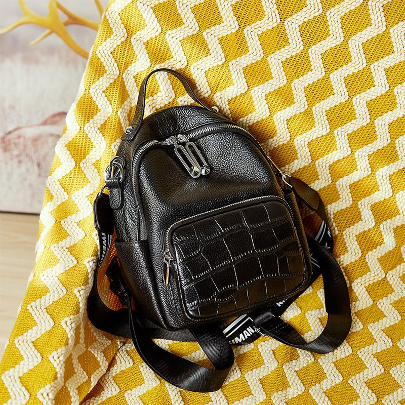 Compact Leather Backpack