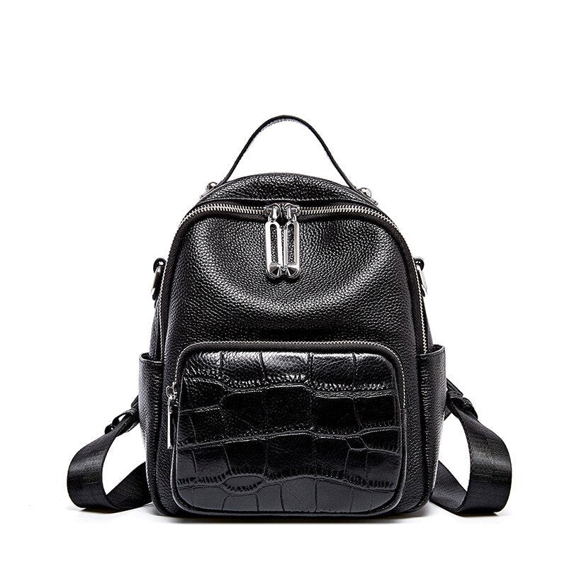 Compact Leather Backpack