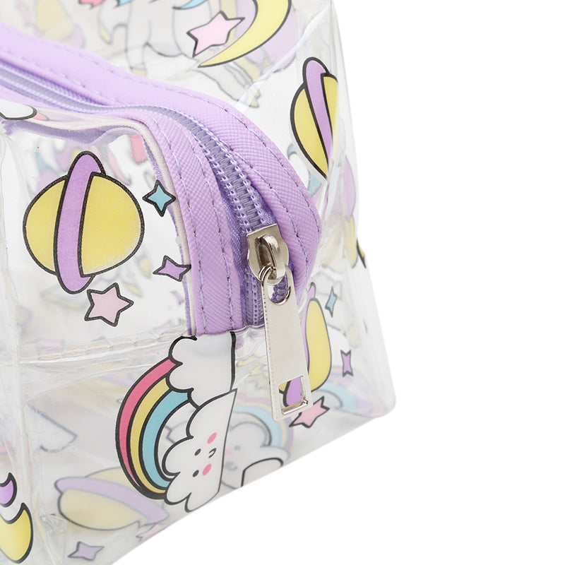 Transparent Unicorn Printed Cosmetic Bag