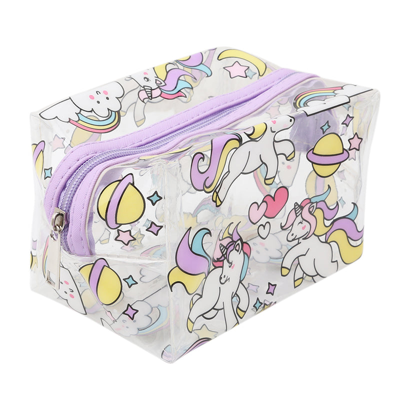 Transparent Unicorn Printed Cosmetic Bag