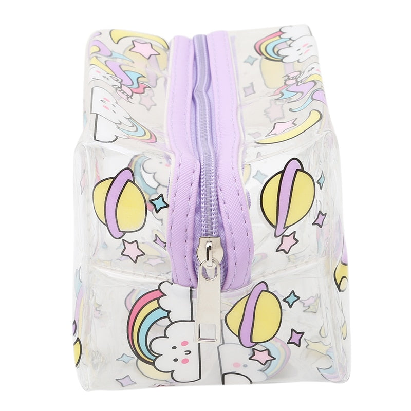 Transparent Unicorn Printed Cosmetic Bag
