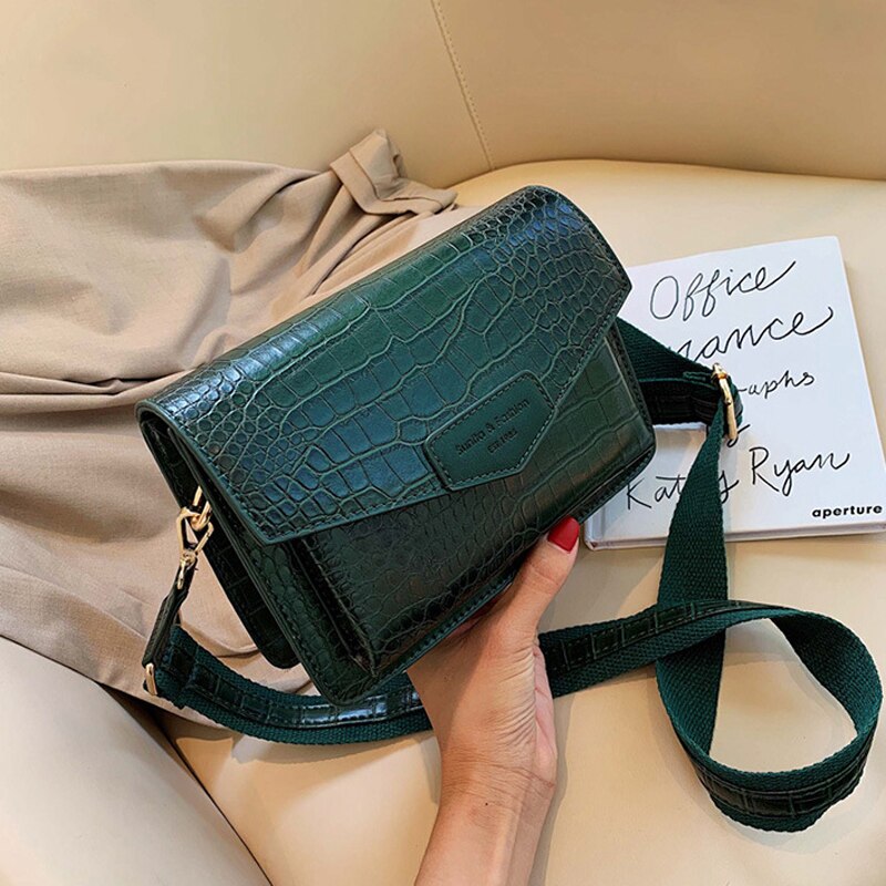 Crocodile Leather Messenger Bag