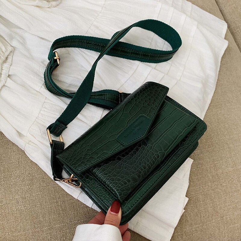 Crocodile Leather Messenger Bag