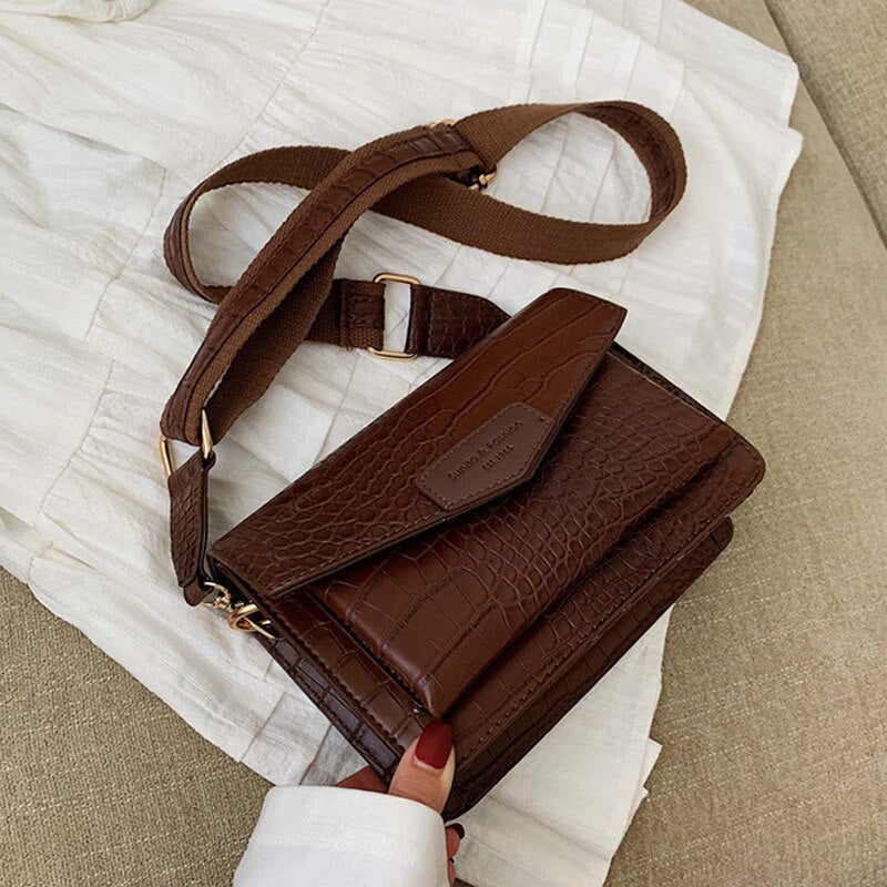 Crocodile Leather Messenger Bag