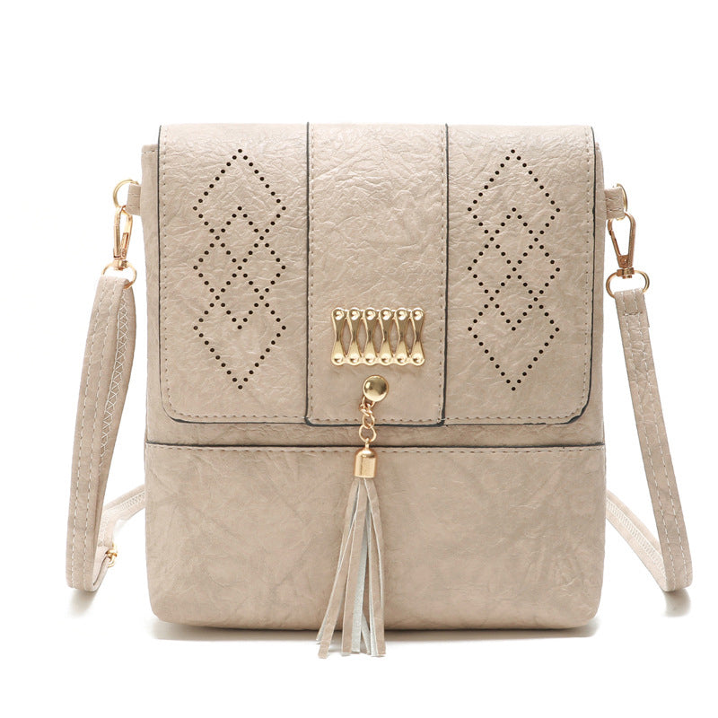 Boho Hollow Out Shoulder Bag with Tassels