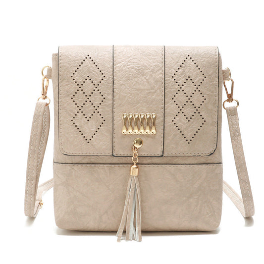 Boho Hollow Out Shoulder Bag with Tassels