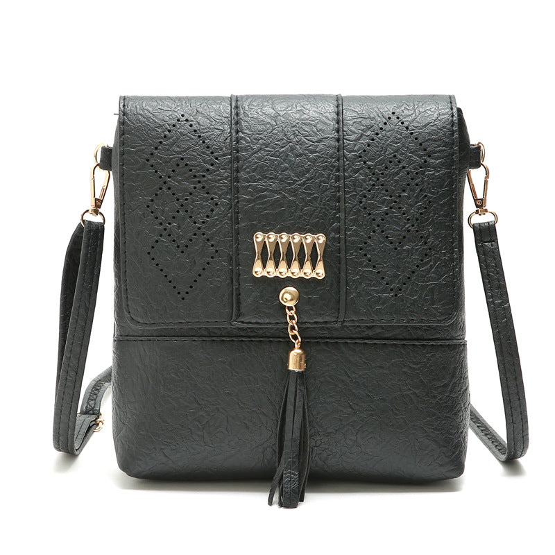 Boho Hollow Out Shoulder Bag with Tassels