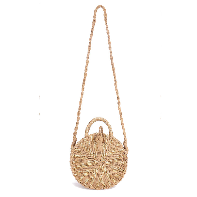 Round Retro Rattan Bag