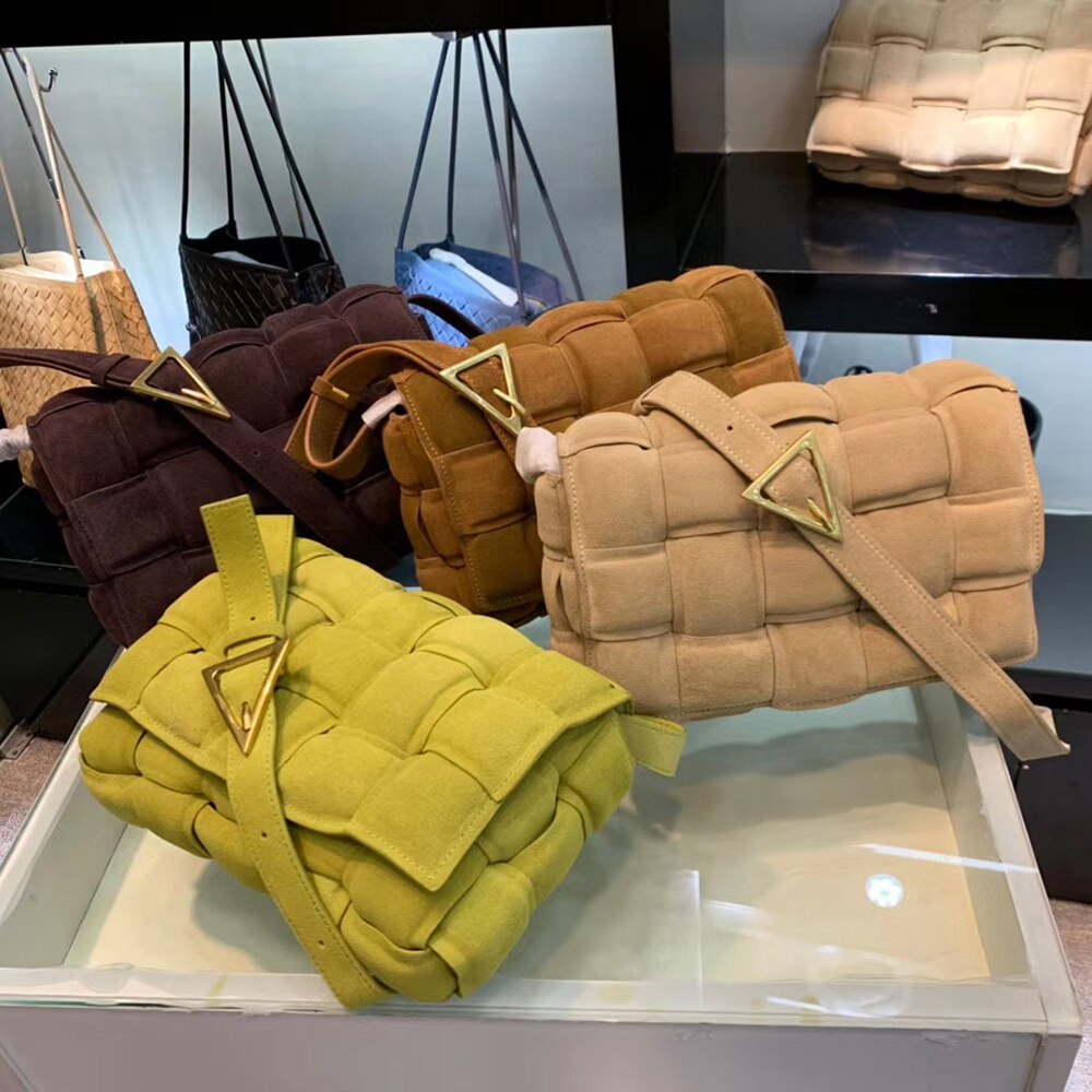 Compact Suede Chain Shoulder Bag