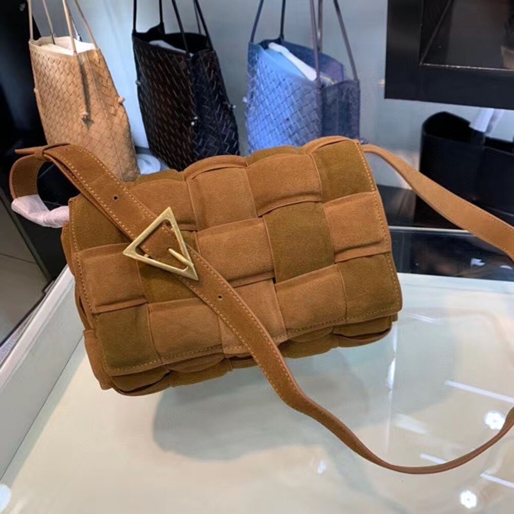 Compact Suede Chain Shoulder Bag