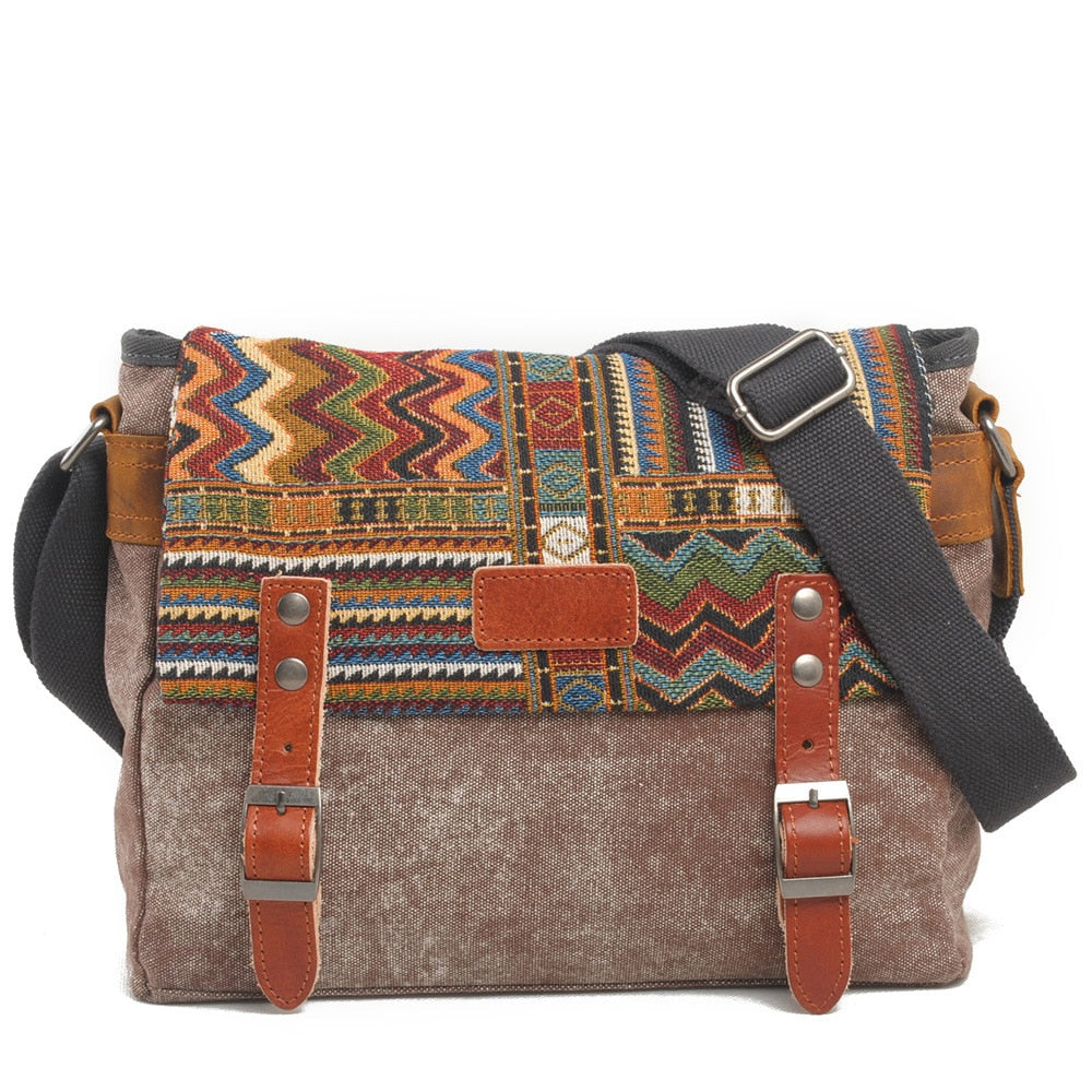 Boho Ornament Printed Crossbody Men's Bag