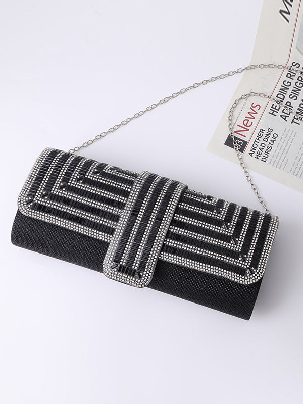 Chains Rhine Stones Handbags Crossbody Bags