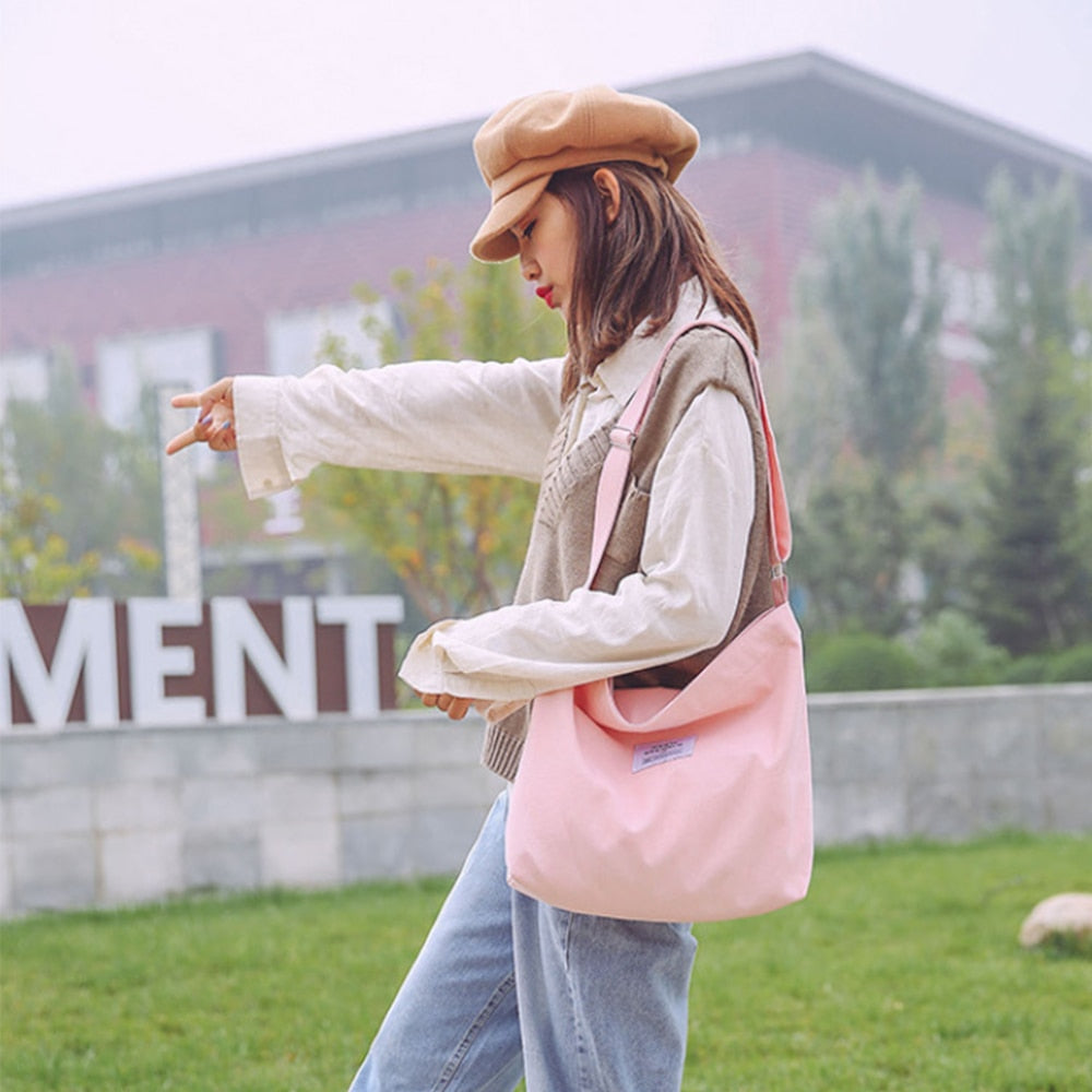 Retro Style Canvas Shopping Bag