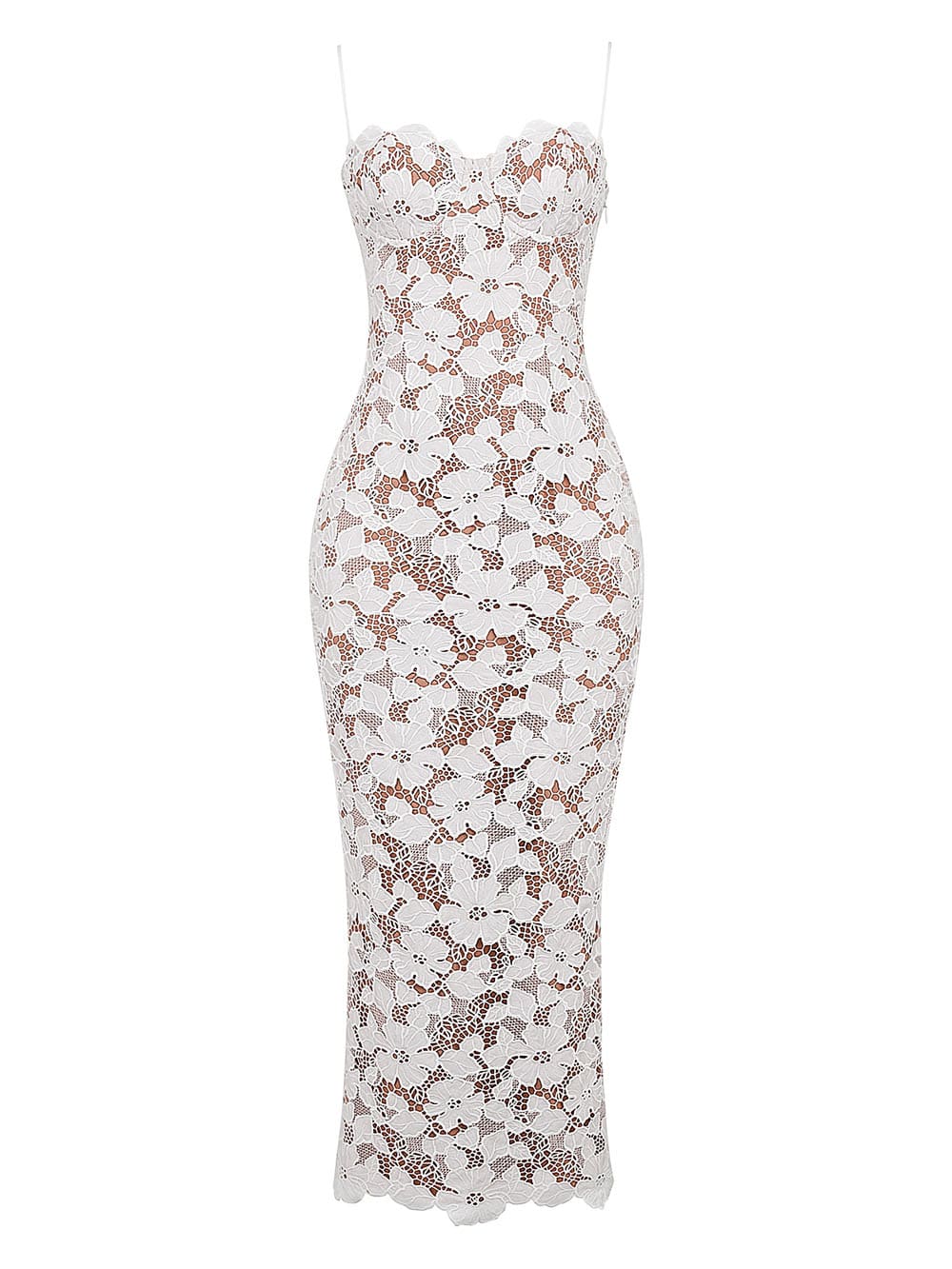White Floral Embroidered Maxi Dress-"Pearl"