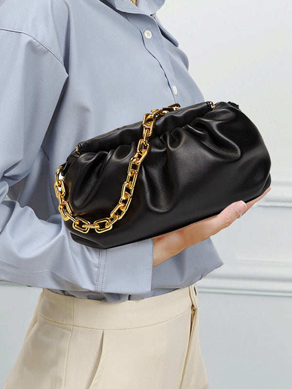 Chains Pleated Split-Joint Handbags Bags