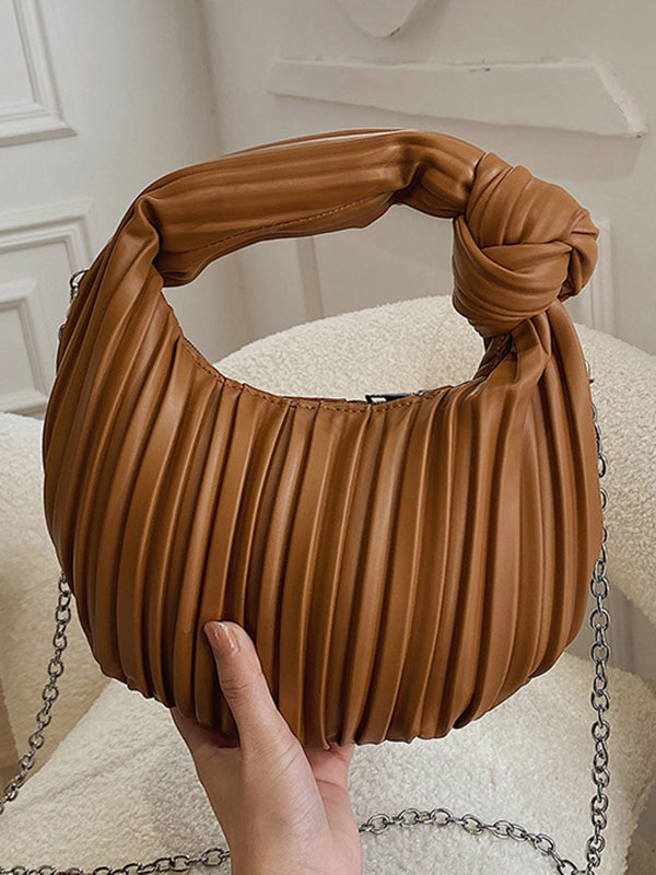 Pleated Split-Joint Zipper Shoulder Bags Handbags Bags Accessories