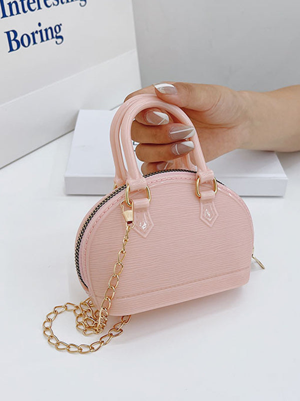 Chains Geometric Zipper Satchels Crossbody Bags