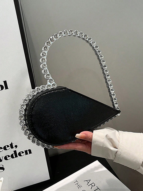 Heart Shape Shiny Split-Joint Handbags Bags Accessories Bags