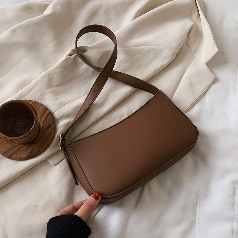 Solid Color Small PU Leather Bag