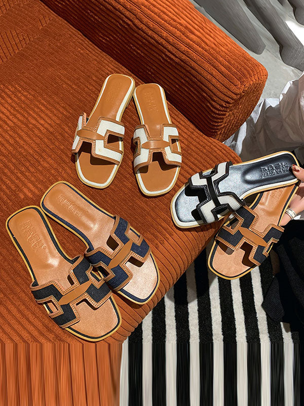 Hollow Open Toe Split-Joint Slippers Sandals