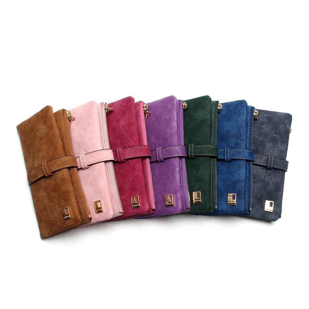 Nubuck Leather Long Wallet