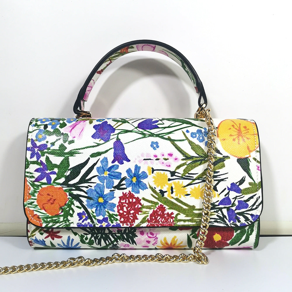 Colorful Printed Chain Mini Handbag