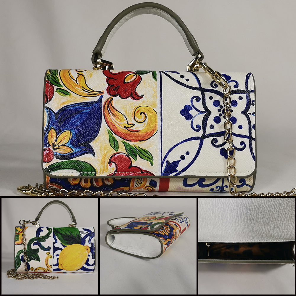 Colorful Printed Chain Mini Handbag