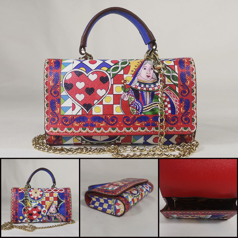 Colorful Printed Chain Mini Handbag