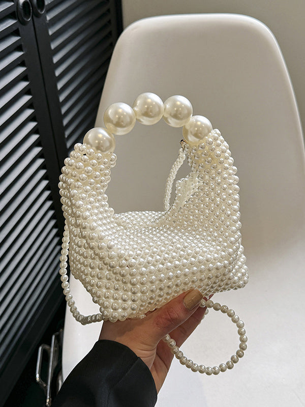 Beaded Solid Color Shoulder Bags Handbags Bags Accessories Bags