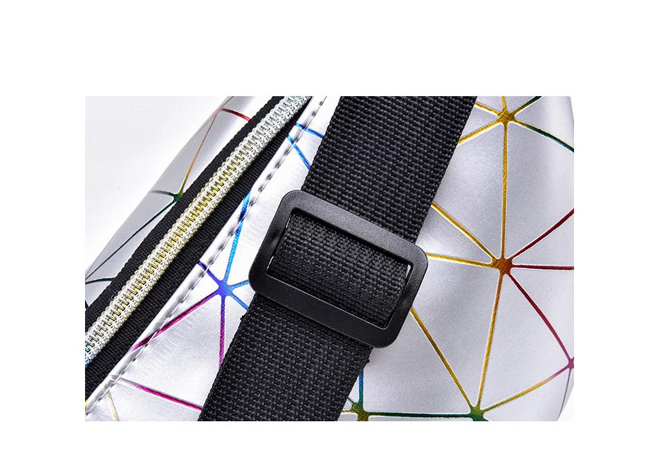 Holographic Geometric Patterned Waist Bag