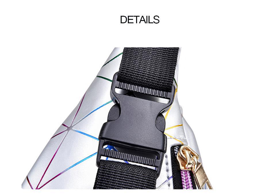 Holographic Geometric Patterned Waist Bag