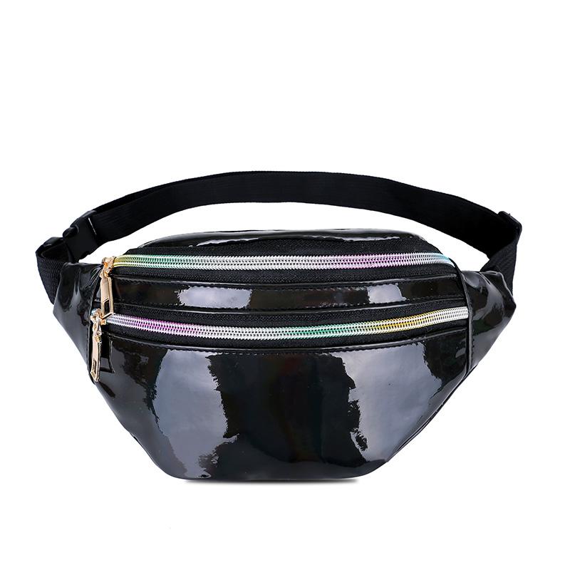 Holographic Geometric Patterned Waist Bag