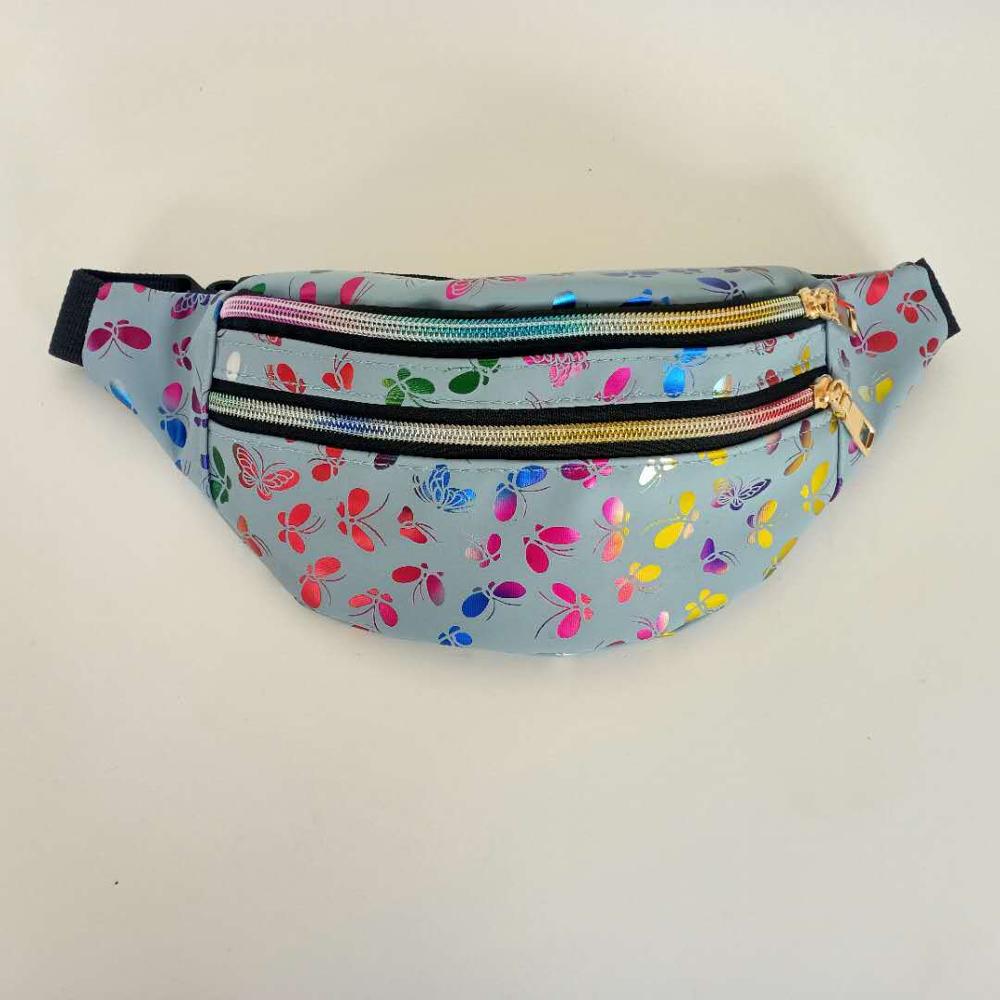 Holographic Geometric Patterned Waist Bag