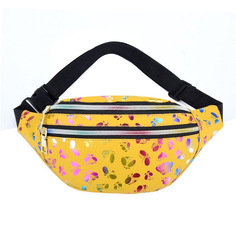 Holographic Geometric Patterned Waist Bag