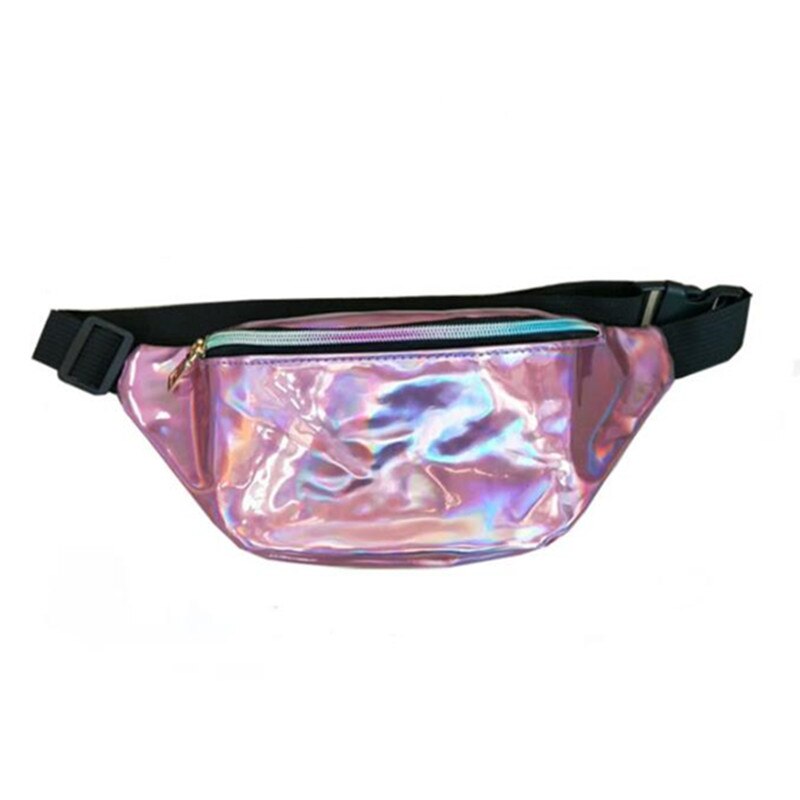 Holographic Geometric Patterned Waist Bag