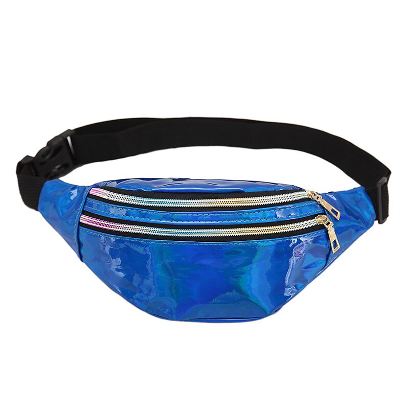 Holographic Geometric Patterned Waist Bag