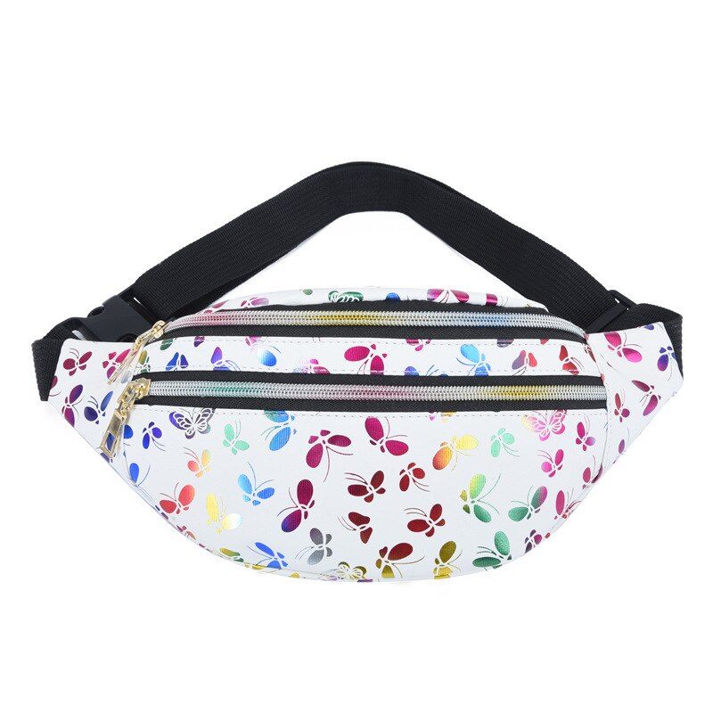 Holographic Geometric Patterned Waist Bag