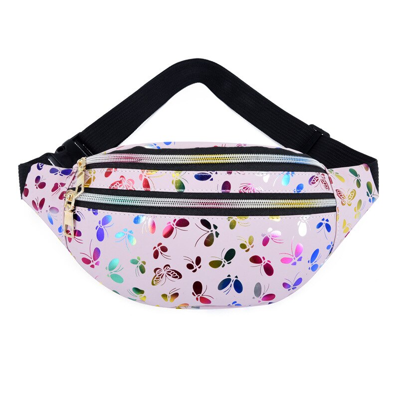 Holographic Geometric Patterned Waist Bag