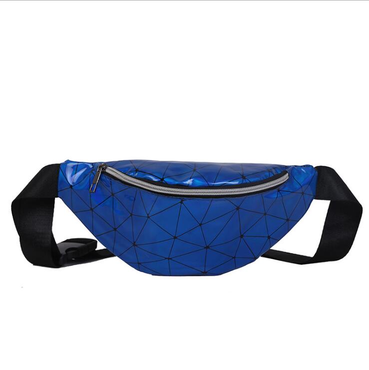 Holographic Geometric Patterned Waist Bag