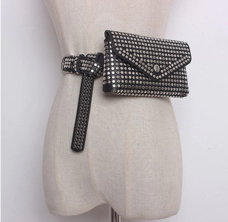 Glam Rock Rivet Belt Bag