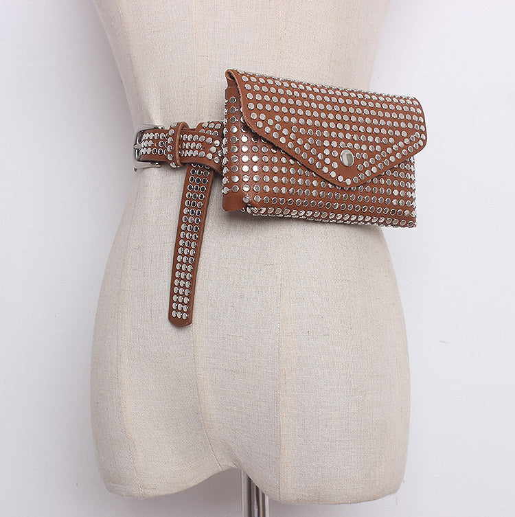 Glam Rock Rivet Belt Bag