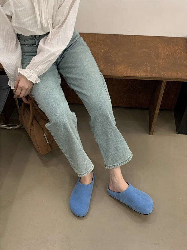 Round-Toe Split-Joint Slippers&Mules Flat Shoes