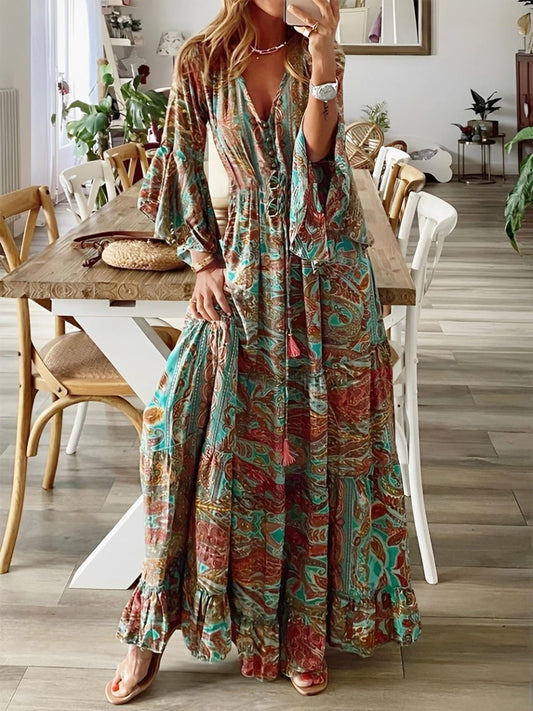 Down The West Coast Bohemia Print Maxi Dress