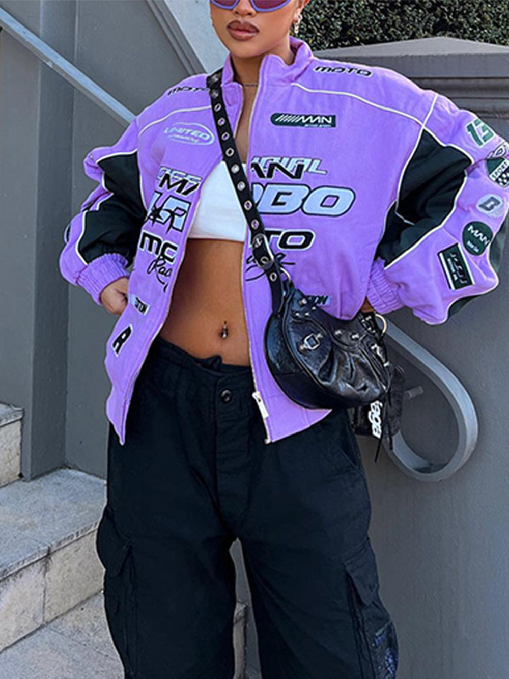 Printed casual loose long-sleeved jacket