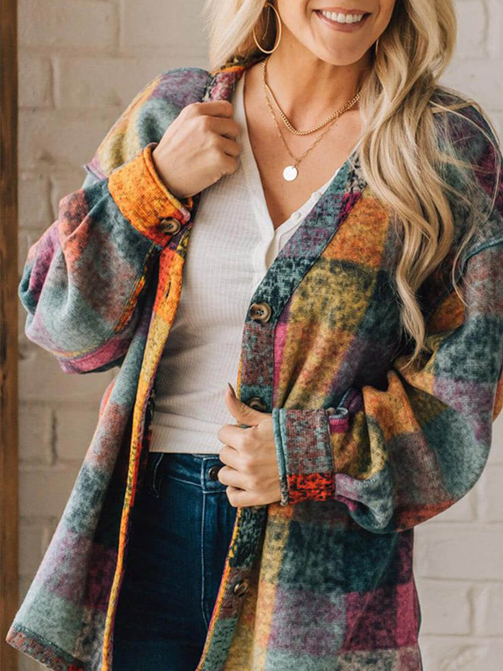 Multicolor Casual Minimalist Jacket