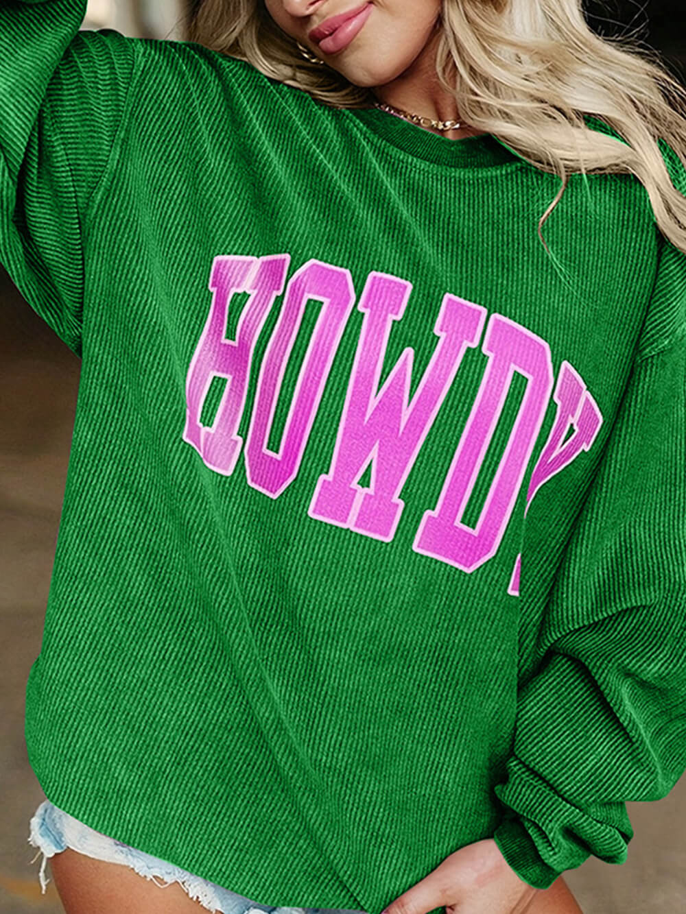Howdy Textured Corded Sweatshirt