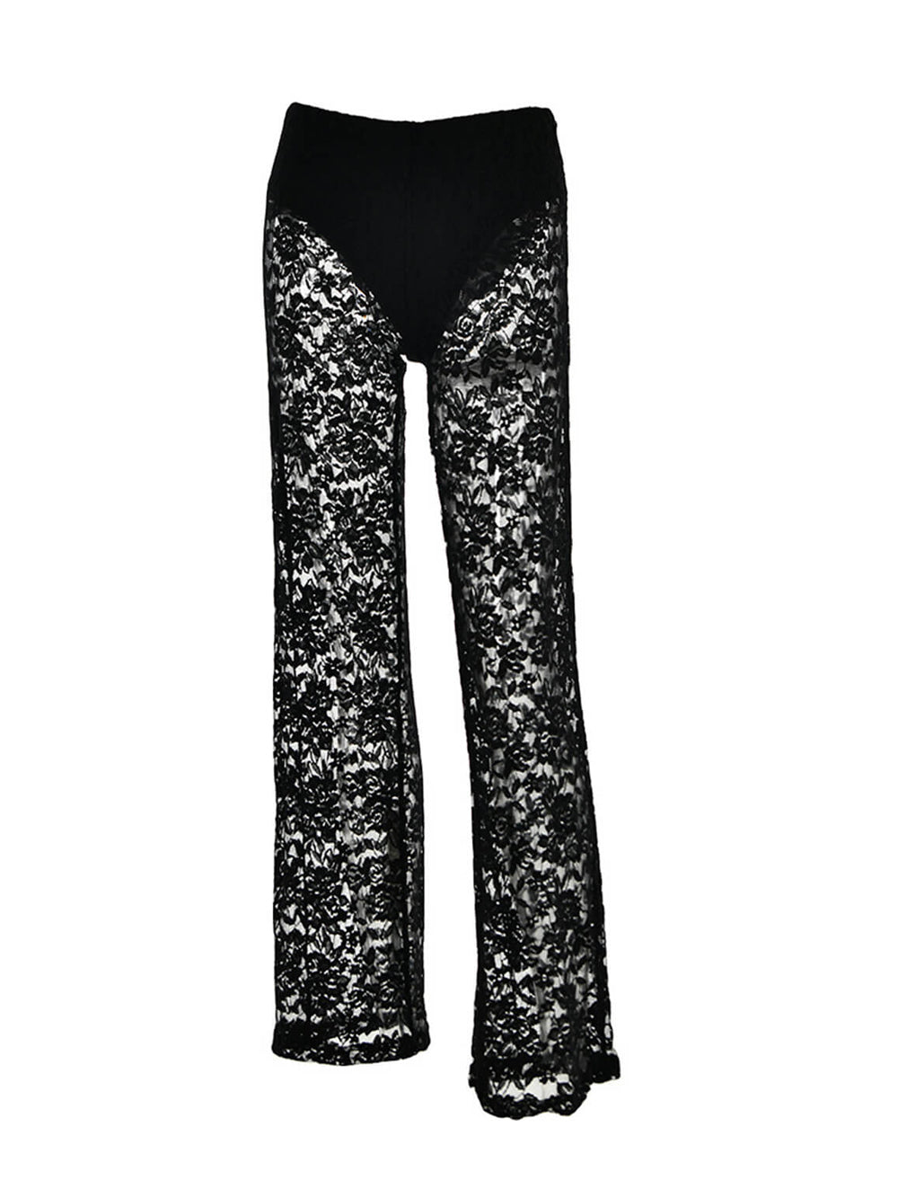 Lace High-Length Straight Pants